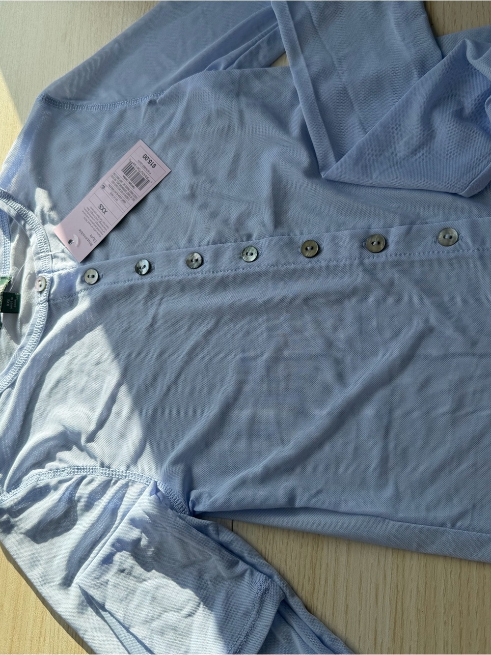 Target Light Blue Girls' Button Front Top - Picture 4 of 4